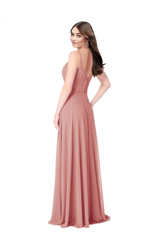 Boutique Trapèze Col V Mousseline Longue Robes demoiselle d'honneur