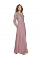 Boutique Trapèze Col V Mousseline Longue Robes demoiselle d'honneur / Robes de bal
