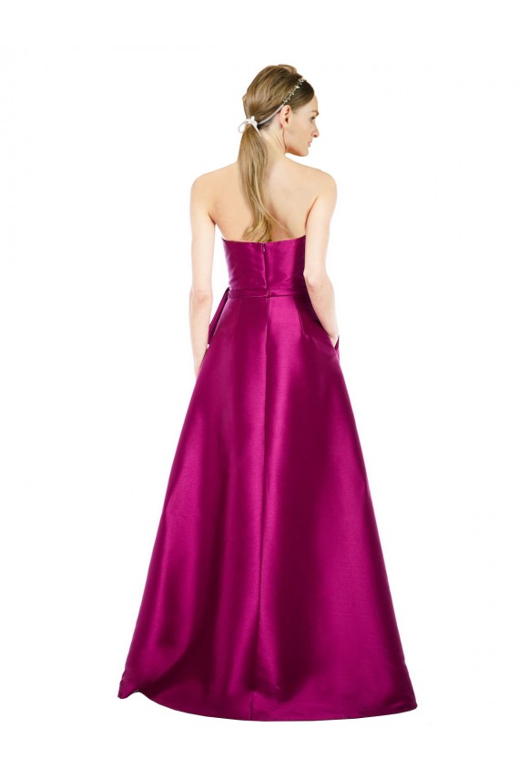 Boutique Trapèze Col V Satiné Longue Robes demoiselle d'honneur / Robes de bal