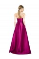 Boutique Trapèze Col V Satiné Longue Robes demoiselle d'honneur / Robes de bal