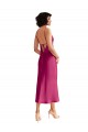 Boutique Trapèze Col V midi Satiné Stretch Courte Robes demoiselle d'honneur / Robes de soirée / Robes de cocktail