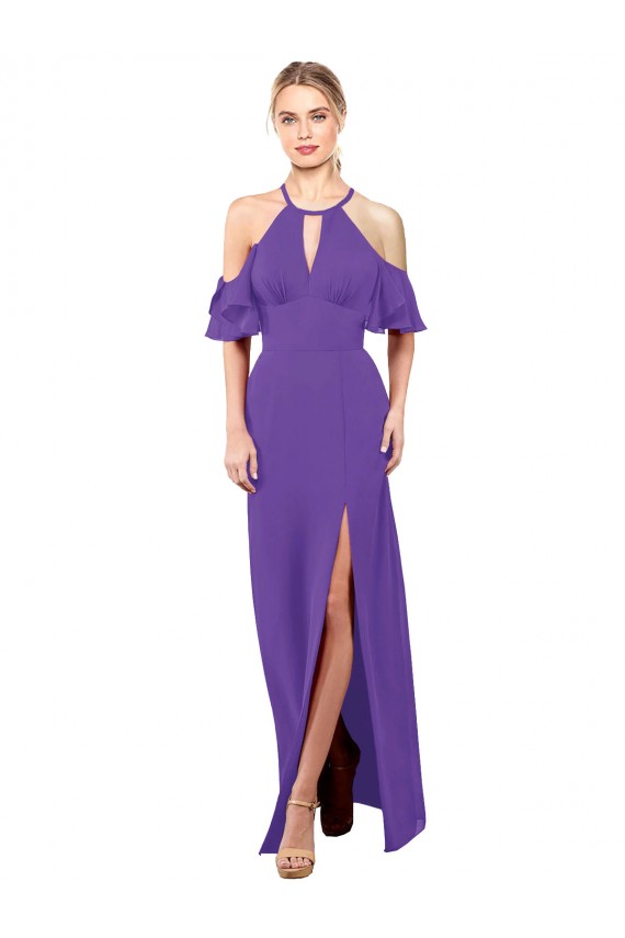 Boutique Trapèze Licou Mousseline Longue Robes demoiselle d'honneur