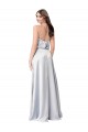 Boutique Trapèze Licou Satiné Soyeux Longue Formelles Robes demoiselle d'honneur / Robes de soirée