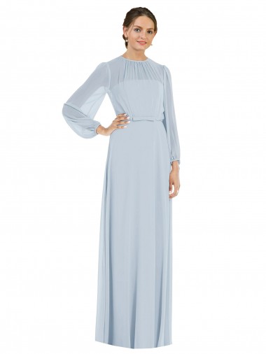 Boutique Trapèze Sans bretelle Mousseline Longue Formelles Robes demoiselle d'honneur / Robes de soirée