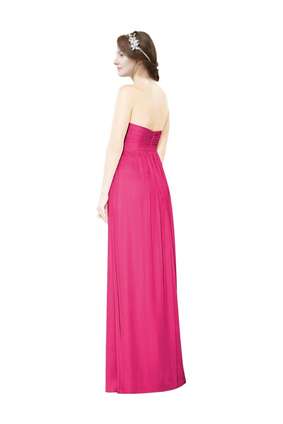 Boutique Trapèze Sans bretelle Mousseline Longue Robes demoiselle d'honneur