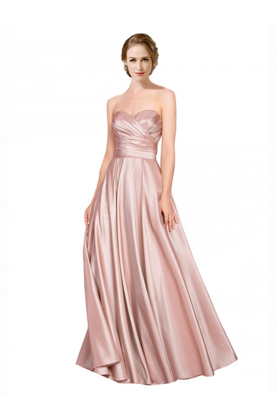 Boutique Trapèze Sans bretelle Satiné Stretch Longue Formelles Robes demoiselle d'honneur / Robes de soirée / Robes de bal