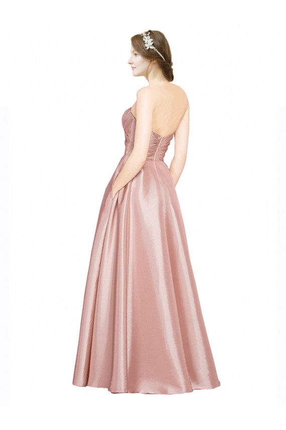 Boutique Trapèze Sans bretelle Satiné Stretch Longue Formelles Robes demoiselle d'honneur / Robes de soirée / Robes de bal