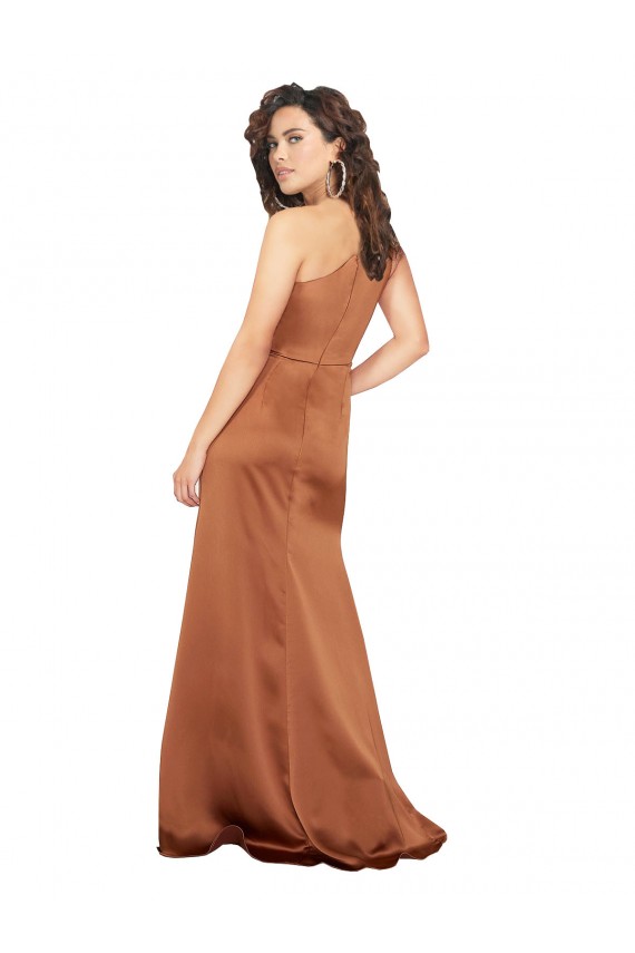 Boutique Trapèze Satiné Soyeux Longue Formelles Robes demoiselle d'honneur / Robes de soirée / Robes de bal