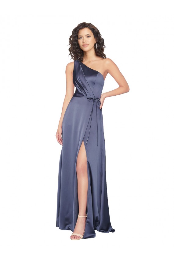 Boutique Trapèze Satiné Soyeux Longue Formelles Robes demoiselle d'honneur / Robes de soirée / Robes de bal