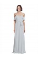 Boutique Trapèze Épaule Dénudée Bretelles spaghetti Mousseline Longue Robes demoiselle d'honneur