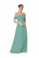 Boutique Trapèze Épaule Dénudée Bretelles spaghetti Mousseline Longue Robes demoiselle d'honneur