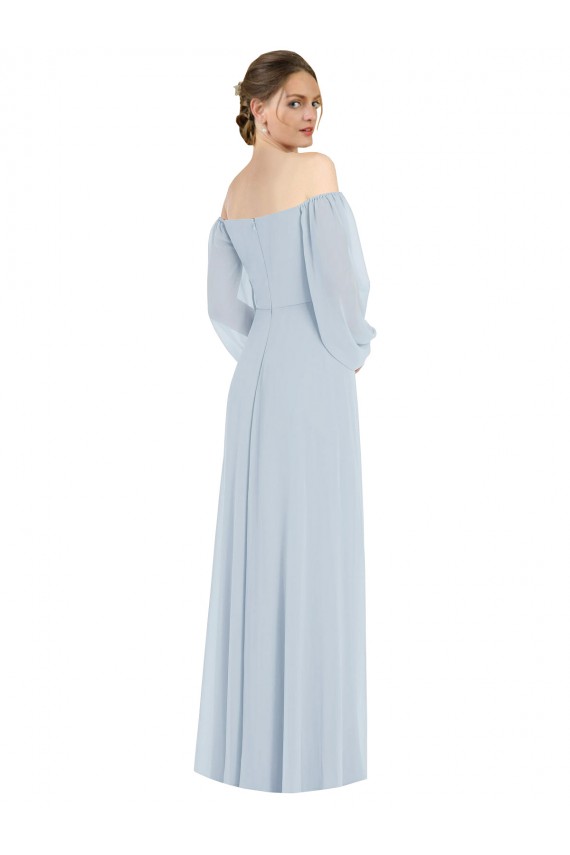 Boutique Trapèze Épaule Dénudée Mousseline Longue Formelles Robes demoiselle d'honneur / Robes de soirée