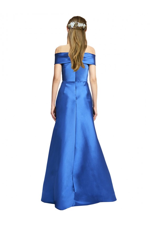 Boutique Trapèze Épaule Dénudée Satiné Longue Formelles Robes demoiselle d'honneur / Robes de soirée / Robes de bal