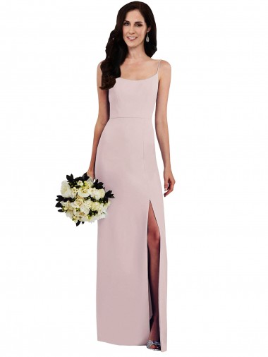 Boutique Trompette Bretelles spaghetti Crêpe Stretch Longue Formelles Robes demoiselle d'honneur / Robes de soirée / Robes de bal