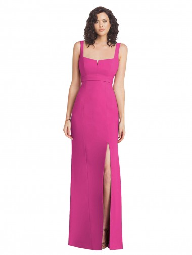 Boutique Trompette Col Carré Crêpe Stretch Longue Robes demoiselle d'honneur / Robes de bal