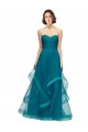 Boutique Turquoise Trapèze Sans bretelle Tulle Longue Robes demoiselle d'honneur