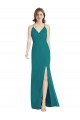 Boutique Vert Chasseur Sirène Bretelles spaghetti Col V Mousseline Longue Robes demoiselle d'honneur