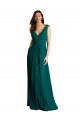 Boutique Vert Chasseur Trapèze Col V Mousseline Dentelle Longue Robes demoiselle d'honneur
