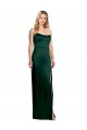 Boutique Vert Chasseur Trapèze Scoop Sans bretelle Satiné Stretch Longue Formelles Robes demoiselle d'honneur / Robes de soirée / Robes de bal