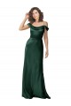 Boutique Vert Chasseur Trapèze Épaule Dénudée Bretelles spaghetti Satiné Stretch Longue Formelles Robes demoiselle d'honneur / Robes de soirée / Robes de bal