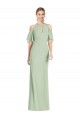 Boutique Vert Sauge Sirène Licou Mousseline Longue Robes demoiselle d'honneur