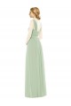 Boutique Vert Sauge Trapèze Bretelles spaghetti Mousseline Longue Robes demoiselle d'honneur