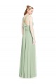 Boutique Vert Sauge Trapèze Licou Mousseline Longue Robes demoiselle d'honneur