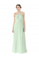 Boutique Vert Sauge Trapèze Licou Mousseline Longue Robes demoiselle d'honneur