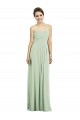 Boutique Vert Sauge Trapèze Mousseline Longue Robes demoiselle d'honneur