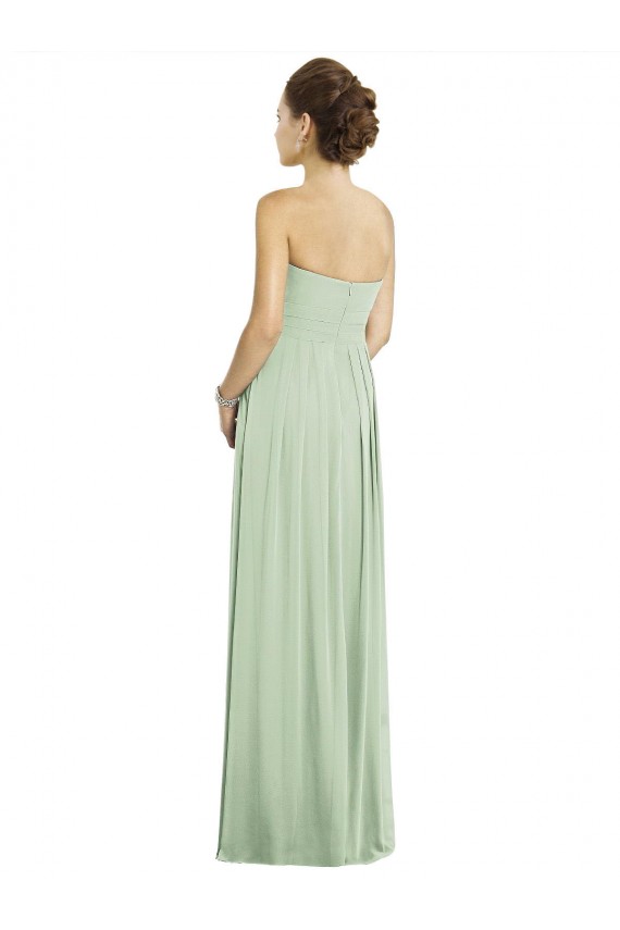 Boutique Vert Sauge Trapèze Mousseline Longue Robes demoiselle d'honneur