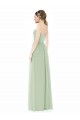 Boutique Vert Sauge Trapèze Sans bretelle Mousseline Longue Robes demoiselle d'honneur