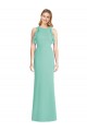 Boutique Vert de jade Sirène Col bijou Mousseline Longue Robes demoiselle d'honneur