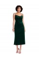 Boutique Vert foncé Fourreau midi Velours Stretch Courte Robes demoiselle d'honneur / Robes de soirée / Robes de cocktail