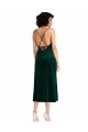 Boutique Vert foncé Fourreau midi Velours Stretch Courte Robes demoiselle d'honneur / Robes de soirée / Robes de cocktail