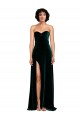 Boutique Vert foncé Trapèze Balayage train Velours Stretch Longue Robes demoiselle d'honneur / Robes de bal