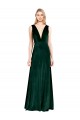 Boutique Vert foncé Trapèze Col V Velours Stretch Longue Formelles Robes demoiselle d'honneur / Robes de soirée / Robes de bal
