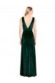 Boutique Vert foncé Trapèze Col V Velours Stretch Longue Formelles Robes demoiselle d'honneur / Robes de soirée / Robes de bal