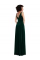 Boutique Vert foncé Trapèze Col V Velours Stretch Longue Robes demoiselle d'honneur / Robes de bal