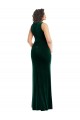 Boutique Vert foncé Trompette Col Carré Velours Stretch Longue Robes demoiselle d'honneur / Robes de bal