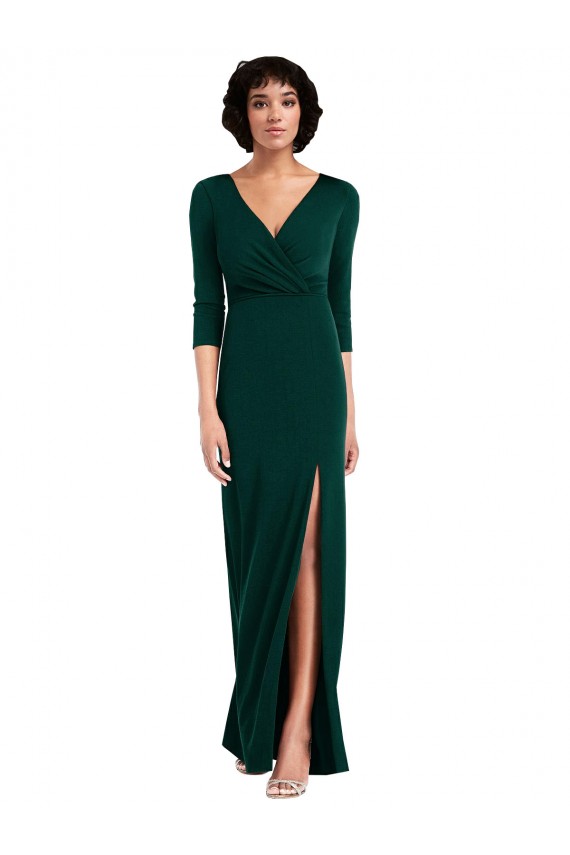 Boutique Vert foncé Trompette Col V Spandex Longue Formelles Robes demoiselle d'honneur / Robes de soirée / Robes de bal