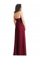 Boutique Vert fumée Trompette Bretelles spaghetti Col V Mousseline Longue Formelles Robes demoiselle d'honneur / Robes de soirée