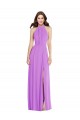 Boutique Violet Trapèze Licou Mousseline Longue Formelles Robes demoiselle d'honneur / Robes de soirée