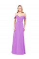 Boutique Violet Trapèze Épaule Dénudée Mousseline Longue Robes demoiselle d'honneur