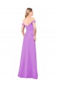 Boutique Violet Trapèze Épaule Dénudée Mousseline Longue Robes demoiselle d'honneur